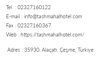 Tashmahal Hotel iletiim bilgileri